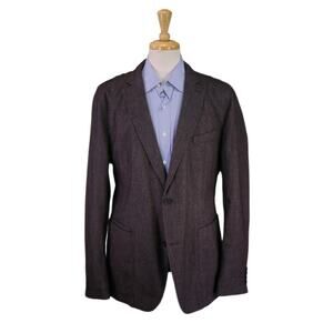 Hugo Boss Current Nalmar Model Purple/White Woven Cotton 2-Btn Blazer Jacket 46R